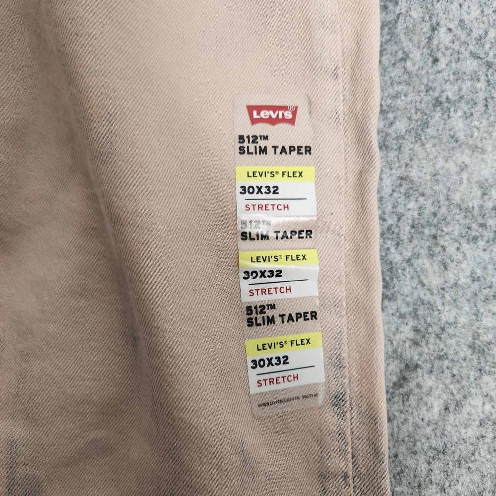 Levis 512 NWT Slim Taper Jeans Men 32x30 Flex Acid Wash Blue Denim Stretch‎ - Picture 4 of 8